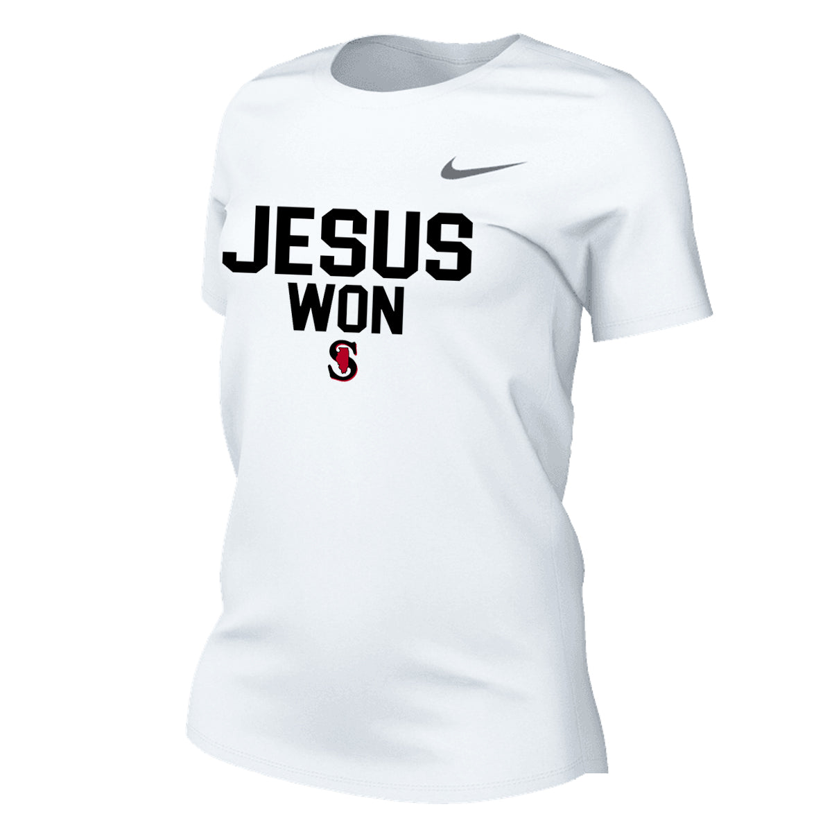 WOMENS NIKE JESUS WON LEGEND SHORT SLEEVE
