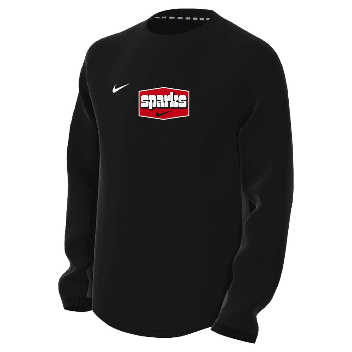 YOUTH NIKE SPARKS EMBROIDERED LS PREGAME CREW TOP