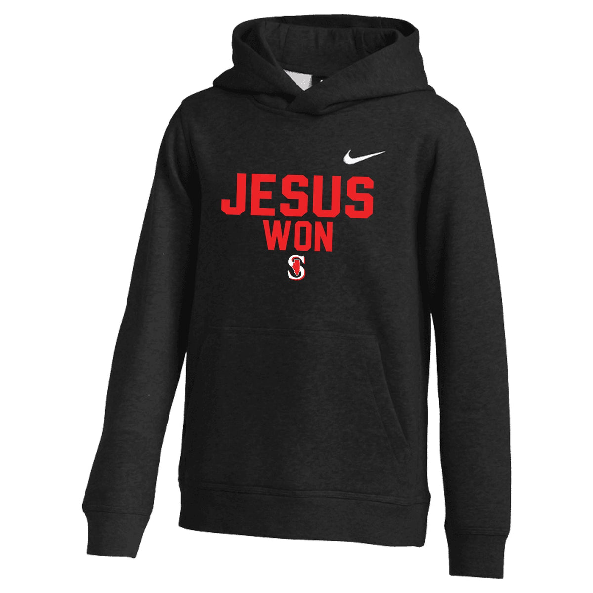 YOUTH NIKE JESUS WON CLUB FLEECE HOODIE